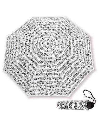 Parapluie motif notes de musique blanc | Pizz-Arco.fr